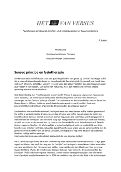 Het Oog van Versus. Senseo principe en fysiotherapie