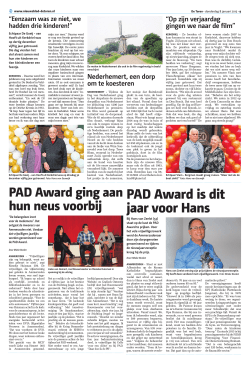 PAD Award is dit jaar voor Hans
