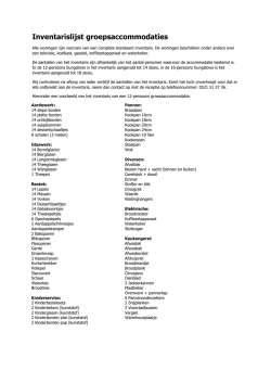 Download hier de complete inventarislijst van onze chalets.