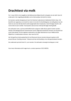 Drachttest via melk - Melkcontrole Nijland