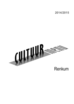 Boekje Cultuurmenu 2014-2015