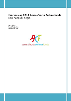 jaarverslag ACF 2012 - Amersfoorts Cultuurfonds