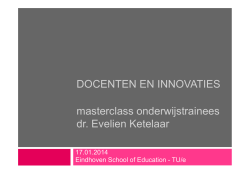 DOCENTEN EN INNOVATIES masterclass onderwijstrainees dr