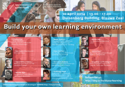 Build your own learning environment 10 april 2014 | 13.00