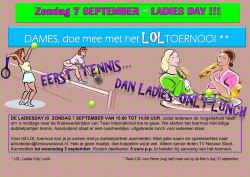 DE LADIESDAY IS ZONDAG 7 SEPTEMBER VAN