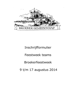 Inschrijfformulier Feestweek teams Broekerfeestweek 9 t/m 17