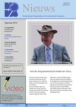 Agenda 2014 Arie de Jong benoemd tot erelid van