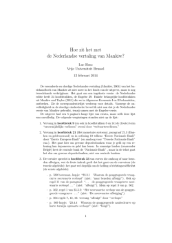 Hoe zit het met de Nederlandse vertaling van Mankiw?