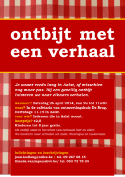 Je woont reeds lang in Aalst, of misschien nog maar pas
