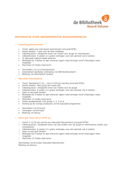 Informatie Abonnementen Basisonderwijs - Bibliotheek Noord