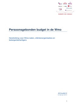 Ieder(in)/AVI: Persoonsgebonden budget in de Wmo