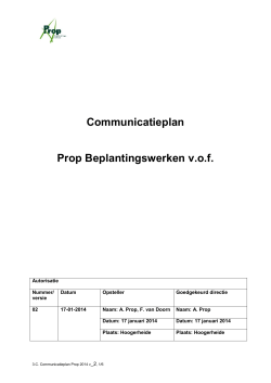 Communicatieplan 2014