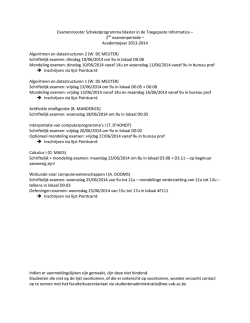 Examenrooster Schakelprogramma M aster in de Toegepaste