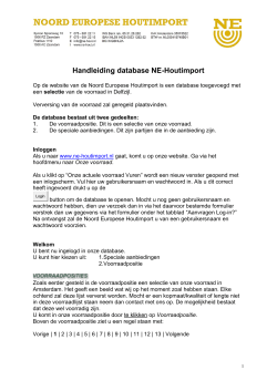 Handleiding database N - Noord-Europese Houtimport – Zaandam