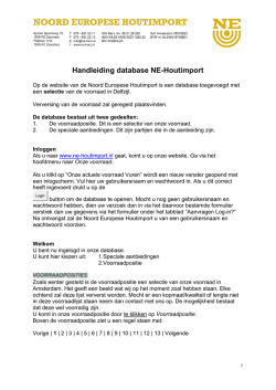 Handleiding database N - Noord-Europese Houtimport &ndash; Zaandam