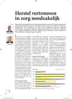 Herstel vertrouwen in zorg noodzakelijk