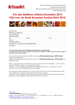 Prix des Meilleurs Artisans Bruxellois 2014 Prijs voor de