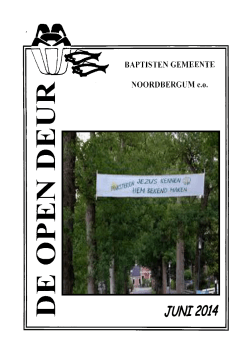 "De Open Deur" Juni 2014 (PDF) - Baptisten Gemeente Noordbergum