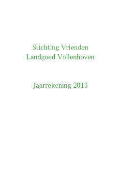 Jaarrekening en jaarverslag 2013