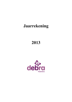 Jaarrekening 2013 - Debra Nederland