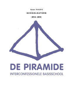 De Piramide Schoolkatern 2014-2015