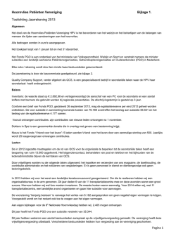 Hoornvlies Pati&euml;nten Vereniging Bijlage 1. Toelichting Jaarrekening