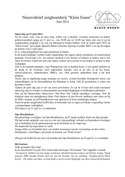 Nieuwsbrief Klein Essen juni 2014