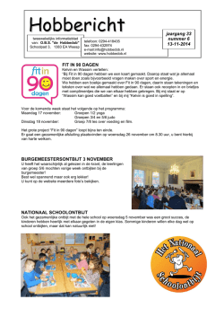 Hobbericht nummer 6 / 13-11-2014