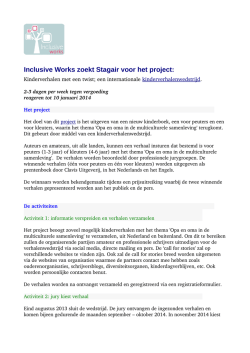 Inclusive Works zoekt Stagair voor het project: