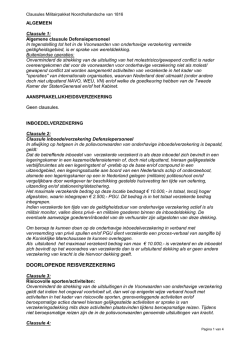 Clausules verzekeringen NH1816