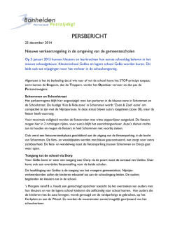 Info nieuwe verkeersregeling rond gemeentescholen (persbericht)