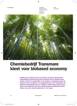 Chemiebedrijf Transmare kiest voor biobased