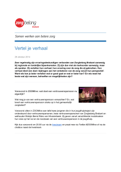 Vertel je verhaal - 2014 Platform VG Zuidoost Brabant