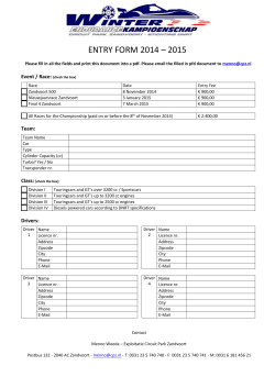 ENTRY FORM 2014 – 2015