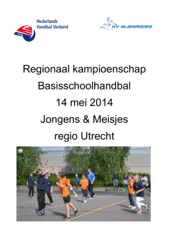 Regionaal kampioenschap Basisschoolhandbal 14 mei 2014