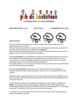 info nr.1 &ndash; 20-08-2014