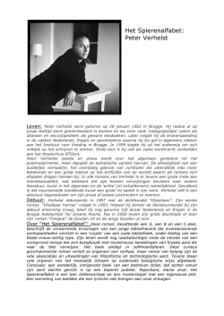 Het Spierenalfabet: Peter Verhelst