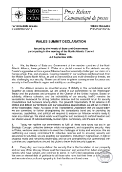 WALES SUMMIT DECLARATION