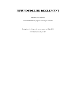 HUISHOUDELIJK REGLEMENT