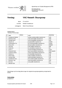 Verslag: VAC Hasselt: Stuurgroep
