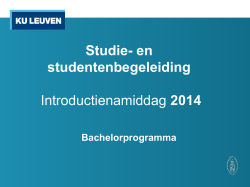 Studie- en studentenbegeleiding Introductienamiddag 2014