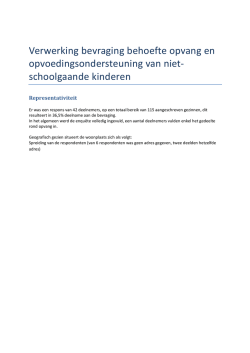 Verwerking bevraging behoefte opvang en