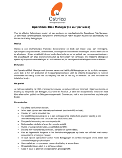 Operational Risk Manager (40 uur per week)