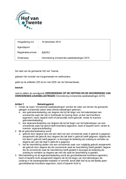 Raadsbesluit verordening OZB 2015