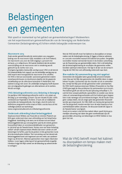 Belastingen en gemeenten - Bank Nederlandse Gemeenten