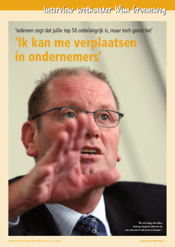 Interview met wethouder Wim Groeneweg