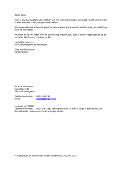 Informatieblad stacaravans nieuwe terrein