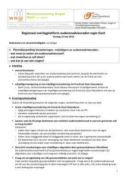 Verslag - Welzijnsoverleg Regio Gent