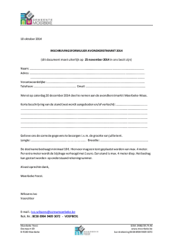 dit document moet uiterlijk op 25 november 2014 in ons bezit zijn