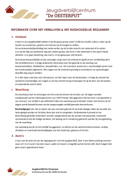 Huishoudelijk reglement - Jeugdverblijf De Oesterput